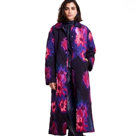 🆕RACHEL COMEY X TARGET SMUDGE PRINT PINK & PURPLE FLORAL QUILTED JACKET COAT - Picture 5 of 12